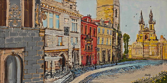 Prága zölddel 50x100